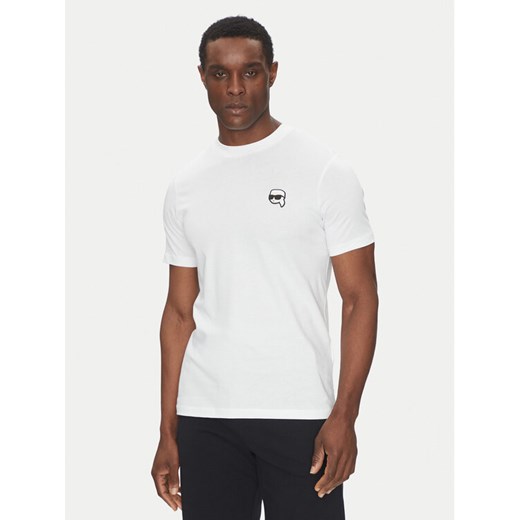 KARL LAGERFELD T-Shirt 755710 500224 Biały Regular Fit ze sklepu MODIVO w kategorii T-shirty męskie - zdjęcie 182672798