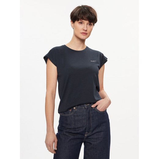 Pepe Jeans T-Shirt Lory PL505853 Granatowy Regular Fit ze sklepu MODIVO w kategorii Bluzki damskie - zdjęcie 182672806