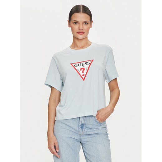 Guess Jeans T-Shirt W4YI73 K8HM0 Niebieski Regular Fit ze sklepu MODIVO w kategorii Bluzki damskie - zdjęcie 182673048