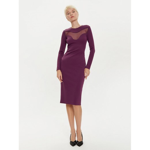 PINKO Sukienka koktajlowa 103844 A208 Bordowy Slim Fit ze sklepu MODIVO w kategorii Sukienki - zdjęcie 182673087