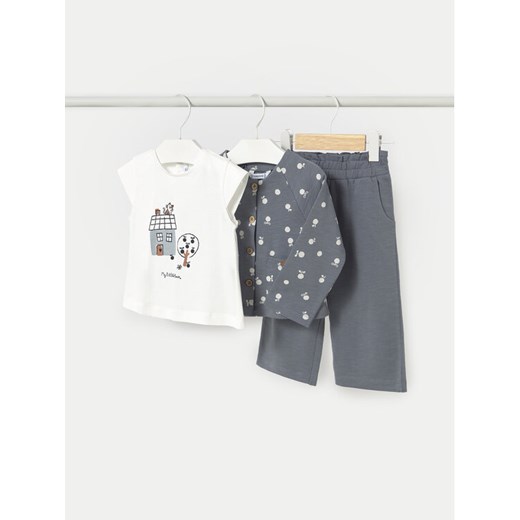 Mayoral Komplet bluza, bluzka i spodnie 1574 Szary Regular Fit ze sklepu MODIVO w kategorii Odzież dla niemowląt - zdjęcie 182673095