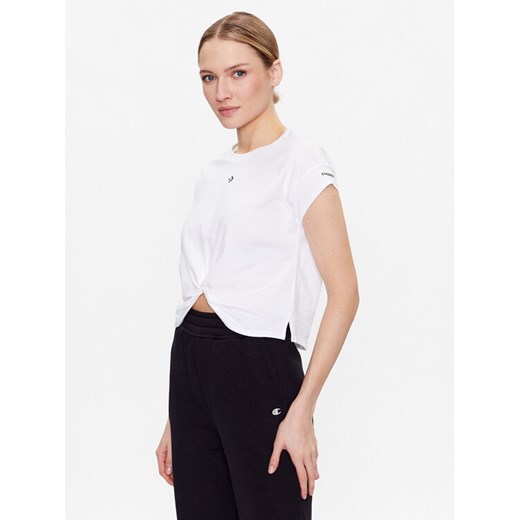 Converse T-Shirt Star Chevron Twist 10024546-A02 Biały Cropped Fit ze sklepu MODIVO w kategorii Bluzki damskie - zdjęcie 182673139