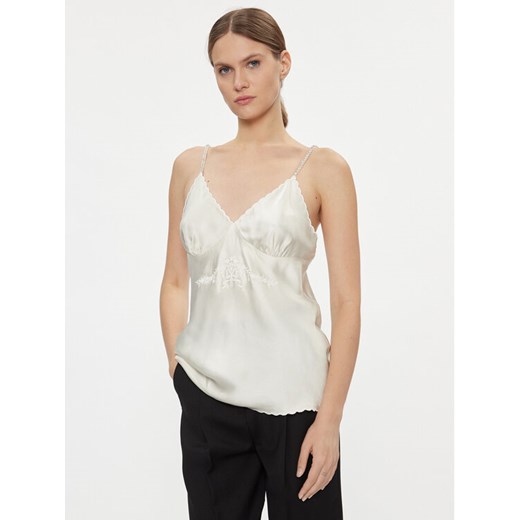 TWINSET Top 232TT2061 Écru Slim Fit ze sklepu MODIVO w kategorii Bluzki damskie - zdjęcie 182673269