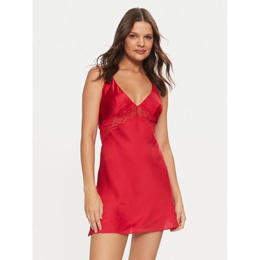 Hunkemöller Koszula nocna Nina 171839 Czerwony Slim Fit ze sklepu MODIVO w kategorii Koszule nocne - zdjęcie 182673317