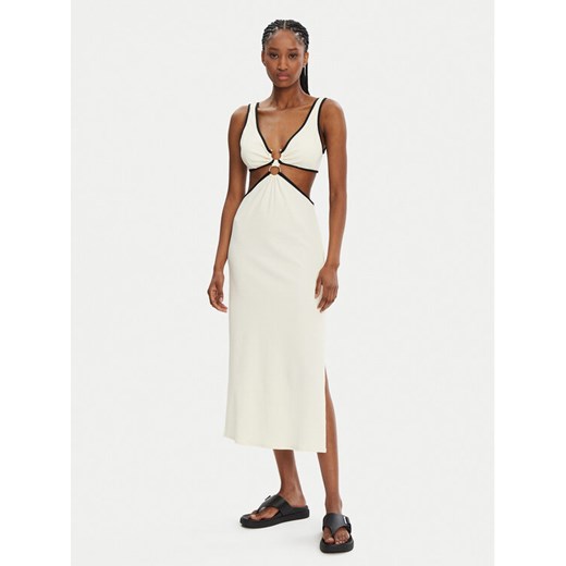 Seafolly Sukienka letnia Beach Bound 55111-DR Écru Slim Fit ze sklepu MODIVO w kategorii Sukienki - zdjęcie 182673395