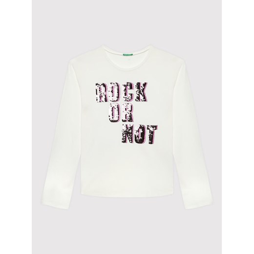 United Colors Of Benetton Bluzka 3096C107D Biały Regular Fit ze sklepu MODIVO w kategorii Bluzki dziewczęce - zdjęcie 182673417