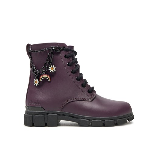Clarks Kozaki Evyn Charm O. 26179029 Fioletowy ze sklepu MODIVO w kategorii Buty zimowe dziecięce - zdjęcie 182673476