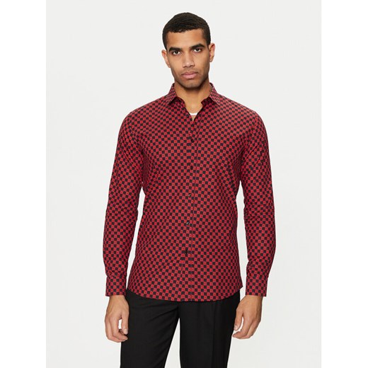 HUGO Koszula Elisha02 50534076 Czerwony Extra Slim Fit ze sklepu MODIVO w kategorii Koszule męskie - zdjęcie 182673566