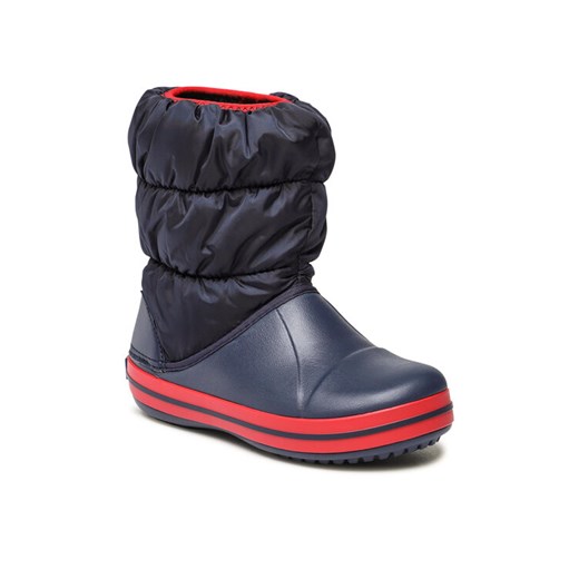 Crocs Śniegowce Winter Puff Boot K 14613-435 Granatowy ze sklepu MODIVO w kategorii Buty zimowe dziecięce - zdjęcie 182673677