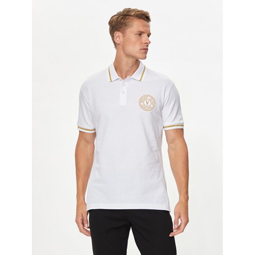 Versace Jeans Couture Polo 76GAGT02 Biały Regular Fit ze sklepu MODIVO w kategorii T-shirty męskie - zdjęcie 182673717