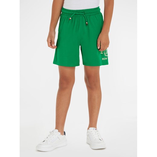 Tommy Hilfiger Szorty sportowe Monogram Wreath KB0KB09002 M Zielony Regular Fit ze sklepu MODIVO w kategorii Spodenki chłopięce - zdjęcie 182673785