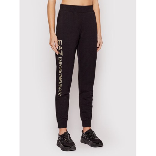 EA7 Emporio Armani Spodnie dresowe 8NTP85 TJCQZ 0200 Czarny Regular Fit ze sklepu MODIVO w kategorii Spodnie damskie - zdjęcie 182673947