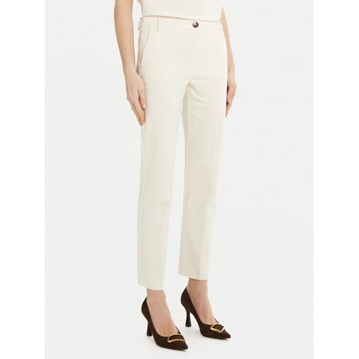 Marella Chinosy Irlanda 2515131021 Biały Slim Fit ze sklepu MODIVO w kategorii Spodnie damskie - zdjęcie 182674065
