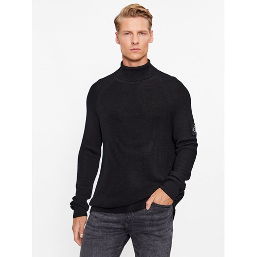 Calvin Klein Jeans Golf J30J325093 Czarny Regular Fit ze sklepu MODIVO w kategorii Swetry męskie - zdjęcie 182674077