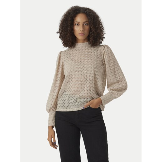 Vero Moda Bluzka Becca 10302894 Beżowy Regular Fit ze sklepu MODIVO w kategorii Bluzki damskie - zdjęcie 182674097