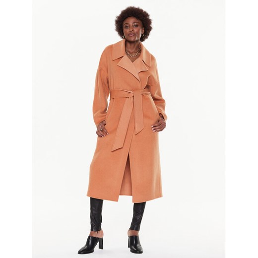 Calvin Klein Płaszcz wełniany K20K205006 Pomarańczowy Oversize ze sklepu MODIVO w kategorii Płaszcze damskie - zdjęcie 182674099
