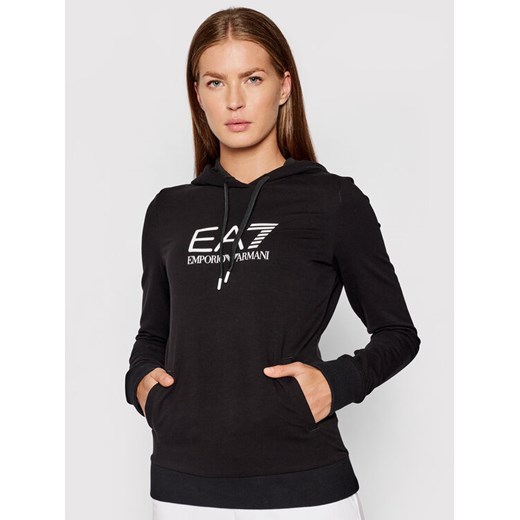 EA7 Emporio Armani Bluza 8NTM36 TJCQZ 1200 Czarny Regular Fit ze sklepu MODIVO w kategorii Bluzy damskie - zdjęcie 182674178