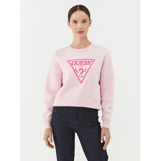 Guess Bluza W3BQ11 K9Z21 Różowy Regular Fit Guess XXL MODIVO
