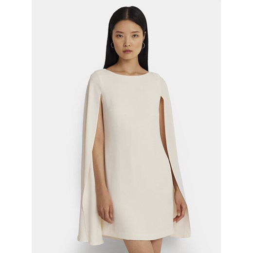Lauren Ralph Lauren Sukienka koktajlowa 253855210006 Écru Relaxed Fit ze sklepu MODIVO w kategorii Sukienki - zdjęcie 182674366