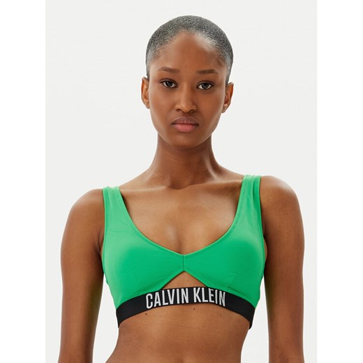 Calvin Klein Swimwear Góra od bikini KW0KW02745 Zielony ze sklepu MODIVO w kategorii Stroje kąpielowe - zdjęcie 182674467