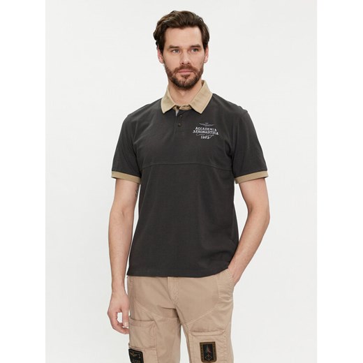 Aeronautica Militare Polo 241PO1756J584 Szary Regular Fit ze sklepu MODIVO w kategorii T-shirty męskie - zdjęcie 182674496