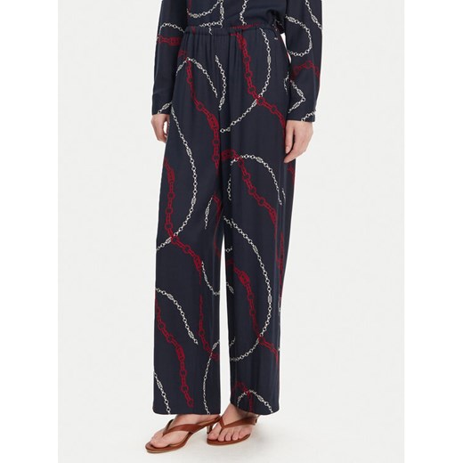 Tommy Hilfiger Spodnie materiałowe WW0WW44542 Granatowy Relaxed Fit ze sklepu MODIVO w kategorii Spodnie damskie - zdjęcie 182674508