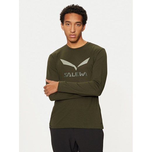 Salewa Koszulka techniczna Solidlogo Dry 27340 Zielony Regular Fit XL MODIVO
