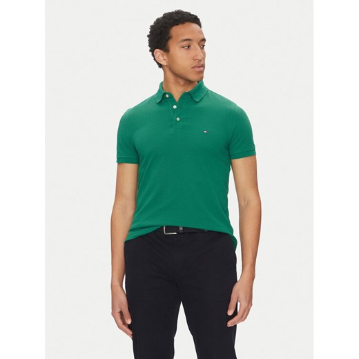 Tommy Hilfiger Polo 1985 MW0MW17771 Zielony Slim Fit ze sklepu MODIVO w kategorii T-shirty męskie - zdjęcie 182674827