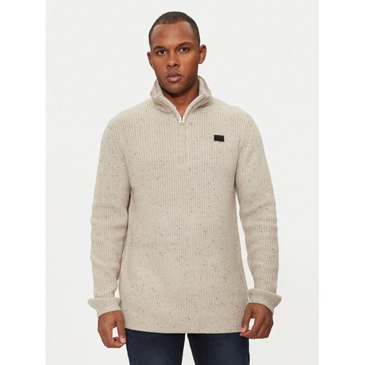 G-Star Raw Sweter D25123-D754 Beżowy Regular Fit ze sklepu MODIVO w kategorii Swetry męskie - zdjęcie 182674838
