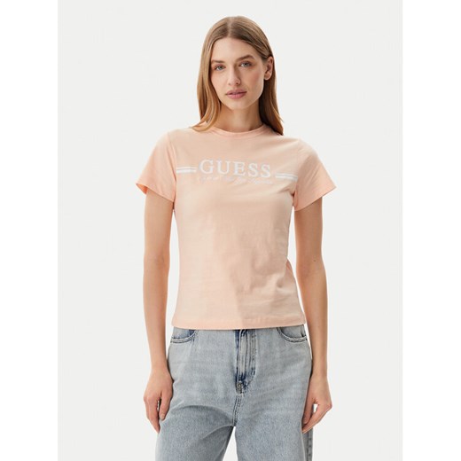 Guess T-Shirt V5GI03 I3Z14 Pomarańczowy Regular Fit ze sklepu MODIVO w kategorii Bluzki damskie - zdjęcie 182674856