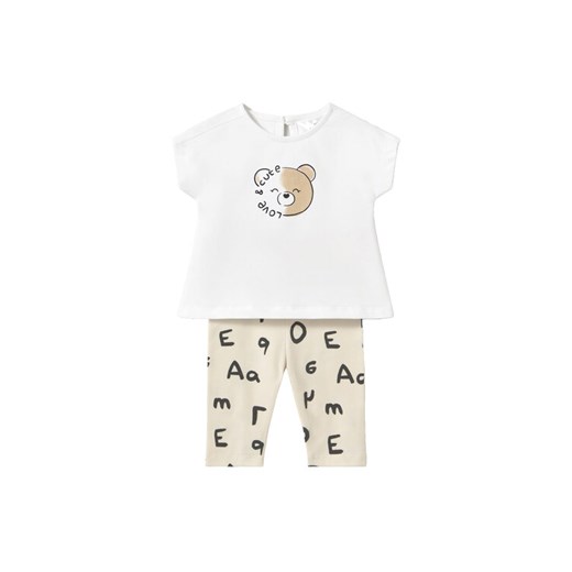 Mayoral Komplet t-shirt i legginsy 1762 Beżowy Regular Fit ze sklepu MODIVO w kategorii Komplety niemowlęce - zdjęcie 182674889