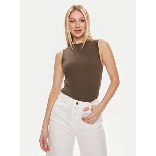 Guess Bluzka Denisa W4GP09 KC790 Brązowy Regular Fit ze sklepu MODIVO w kategorii Bluzki damskie - zdjęcie 182674927
