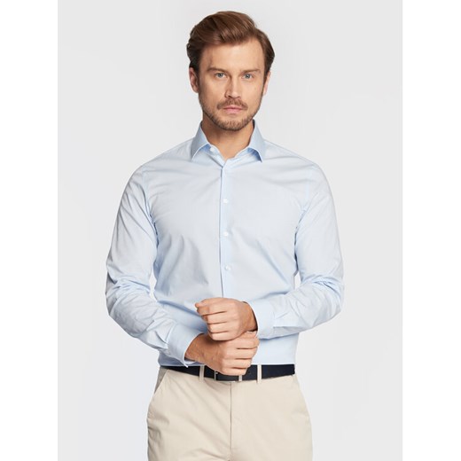 Calvin Klein Koszula K10K109509 Niebieski Slim Fit ze sklepu MODIVO w kategorii Koszule męskie - zdjęcie 182675077