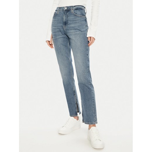 Calvin Klein Jeans Jeansy Authentic J20J224508 Niebieski Straight Fit ze sklepu MODIVO w kategorii Jeansy damskie - zdjęcie 182675125