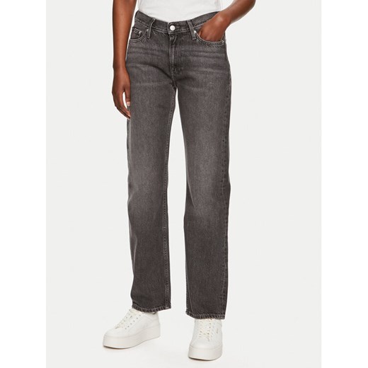 Calvin Klein Jeans Jeansy J20J223641 Szary Straight Fit ze sklepu MODIVO w kategorii Jeansy damskie - zdjęcie 182675159