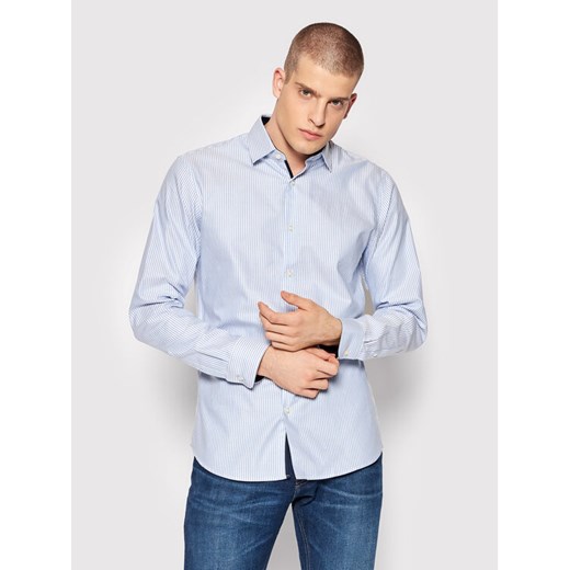 Selected Homme Koszula New Mark 16058640 Błękitny Slim Fit ze sklepu MODIVO w kategorii Koszule męskie - zdjęcie 182675179