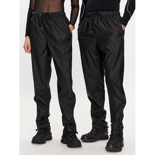 Rains Spodnie przeciwdeszczowe Rain Pants Slim W3 18580 Czarny Slim Fit ze sklepu MODIVO w kategorii Spodnie damskie - zdjęcie 182675216