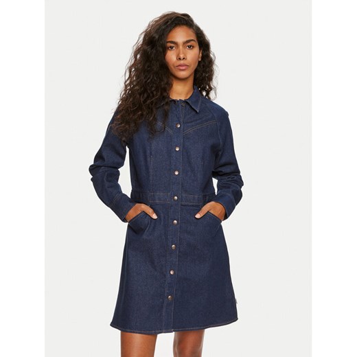 Wrangler Sukienka jeansowa 112356504 Granatowy Slim Fit ze sklepu MODIVO w kategorii Sukienki - zdjęcie 182675269