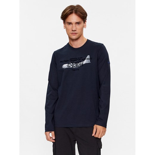 Aeronautica Militare Longsleeve 232TS2132J609 Granatowy Regular Fit ze sklepu MODIVO w kategorii T-shirty męskie - zdjęcie 182675285