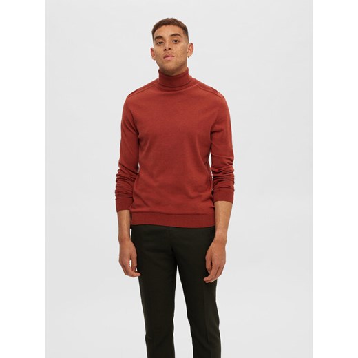 Selected Homme Golf 16074684 Pomarańczowy Regular Fit ze sklepu MODIVO w kategorii Swetry męskie - zdjęcie 182675416