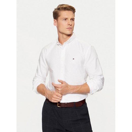 Tommy Hilfiger Koszula Solid Heritage MW0MW35774 Biały Regular Fit ze sklepu MODIVO w kategorii Koszule męskie - zdjęcie 182675429