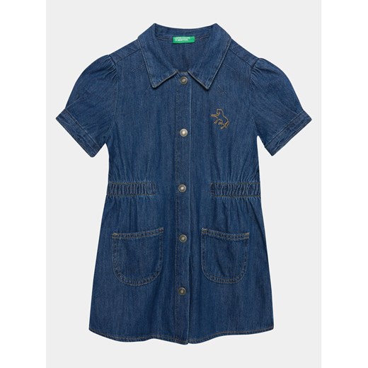 United Colors Of Benetton Sukienka jeansowa 4AD6GV01E Granatowy Regular Fit ze sklepu MODIVO w kategorii Sukienki dziewczęce - zdjęcie 182675447