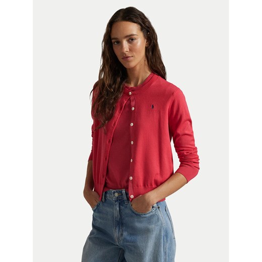 Polo Ralph Lauren Kardigan 211891672024 Czerwony Regular Fit ze sklepu MODIVO w kategorii Swetry damskie - zdjęcie 182675506
