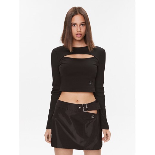 Calvin Klein Jeans Bluzka Milano J20J222009 Czarny Regular Fit ze sklepu MODIVO w kategorii Bluzki damskie - zdjęcie 182675618