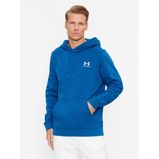 Under Armour Bluza Ua Essential Fleece Hoodie 1373880 Niebieski Loose Fit ze sklepu MODIVO w kategorii Bluzy męskie - zdjęcie 182675645