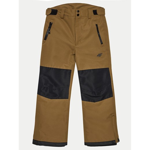 4F Spodnie snowboardowe 4FJWAW24TFTRM658 Brązowy Regular Fit ze sklepu MODIVO w kategorii Spodnie chłopięce - zdjęcie 182675656