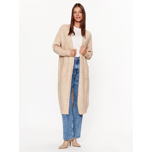 YAS Kardigan 26030702 Beżowy Loose Fit ze sklepu MODIVO w kategorii Swetry damskie - zdjęcie 182675717