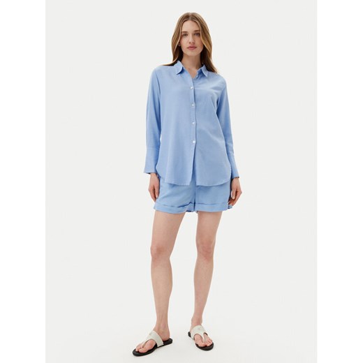Selmark Komplet koszula i szorty materiałowe BC176 Niebieski Relaxed Fit ze sklepu MODIVO w kategorii Szorty - zdjęcie 182675786