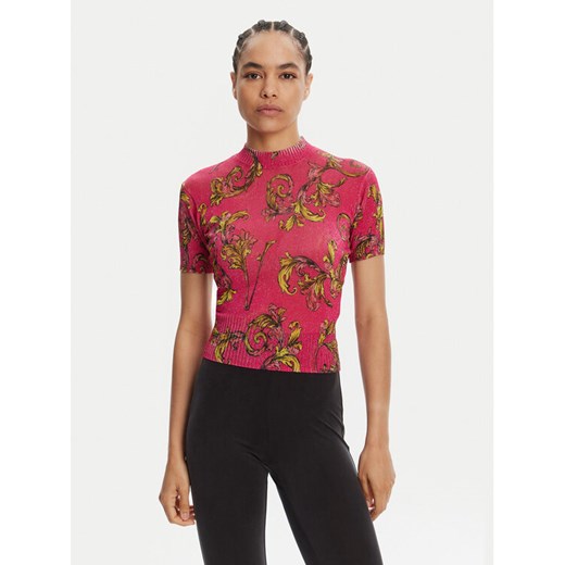 Versace Jeans Couture Sweter 78HAFM07 Różowy Slim Fit ze sklepu MODIVO w kategorii Swetry damskie - zdjęcie 182675846