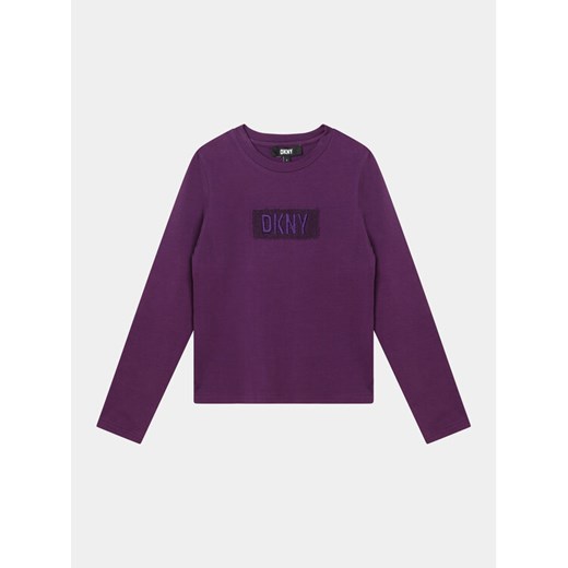 DKNY Bluzka D35T25 S Fioletowy Regular Fit ze sklepu MODIVO w kategorii Bluzki dziewczęce - zdjęcie 182675865